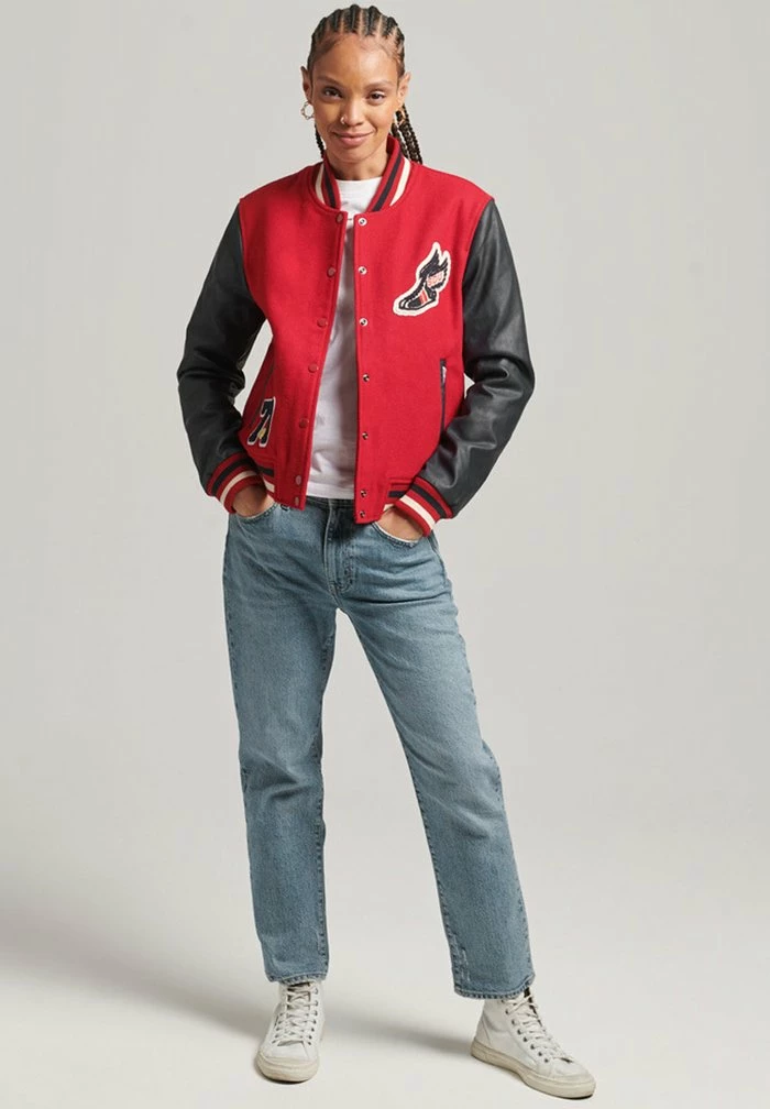 Superdry VARSITY - Bomber Jacket - Red 2 Superdry VARSITY - Bomber Jacket - Red - Image 2