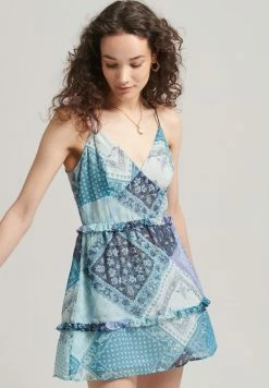Superdry VINTAGE TIERED CAMI - Day Dress - Bandana Blue