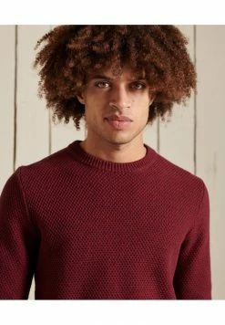 Superdry TEXTURED TWIST CREW - Jumper - Deep Red/black Twist -Superdry Shop 9f20fab590f74b3786ebe5f87e52691a