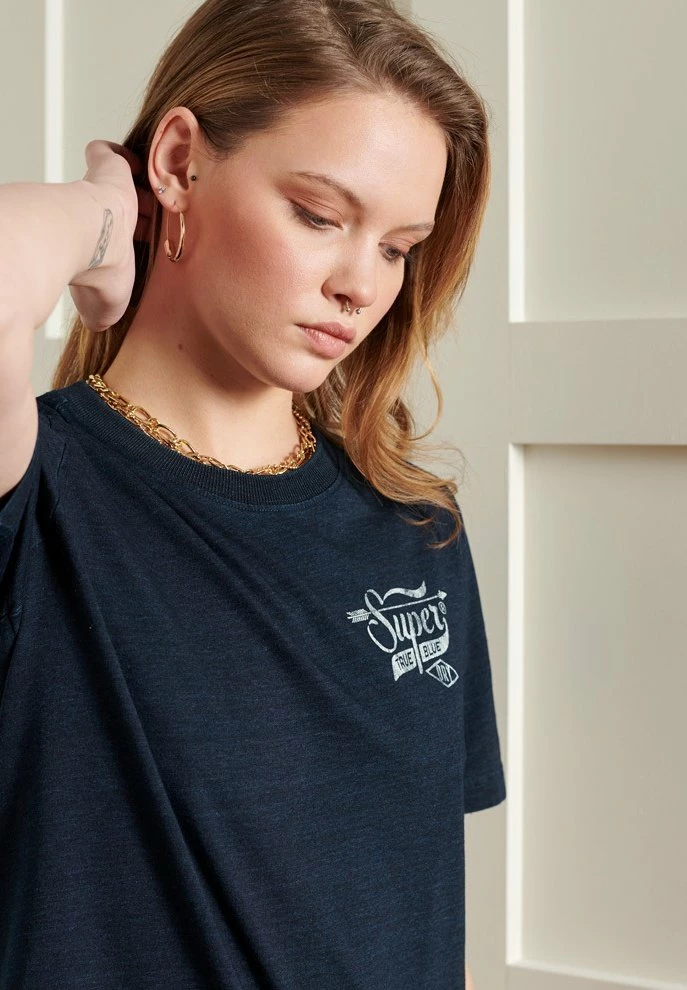 Superdry VINTAGE INDIGO - Print T-shirt - Indigo Rinse Wash 2 Superdry VINTAGE INDIGO - Print T-shirt - Indigo Rinse Wash - Image 2
