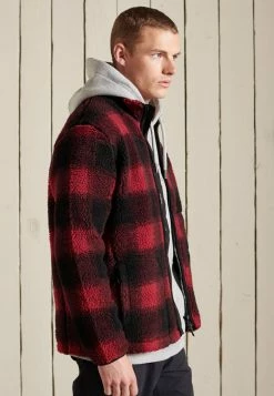 Superdry WORKWEAR - Fleece Jacket - Black/red -Superdry Shop a00915b0c20245ef9855cbe2a2411309