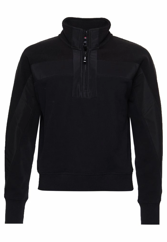 Superdry DOLMAN HENLEY - Fleece Jumper - Black 6 Superdry DOLMAN HENLEY - Fleece Jumper - Black - Image 6