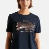 Superdry Print T-shirt - Eclipse Navy