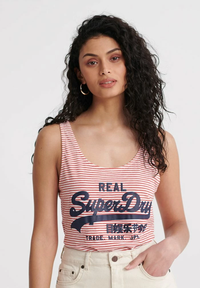 SUPERDRY VINTAGE STRIPE CLASSIC VEST TOP - Top - Ecru Slub Stripe 4 SUPERDRY VINTAGE STRIPE CLASSIC VEST TOP - Top - Ecru Slub Stripe - Image 4