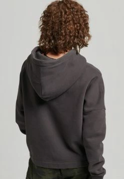 Superdry VINTAGE LOGO BOX FIT - Hoodie - Bison Black -Superdry Shop a0869883798b43c897adeb5eaa4b0031