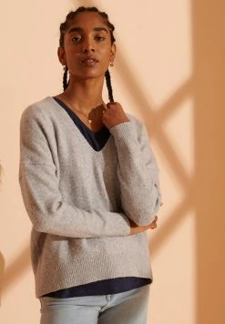 Superdry ISABELLA SLOUCH - Jumper - Light Grey Marl -Superdry Shop a0cc454f9f294333a2bfa8ae5d1262fc