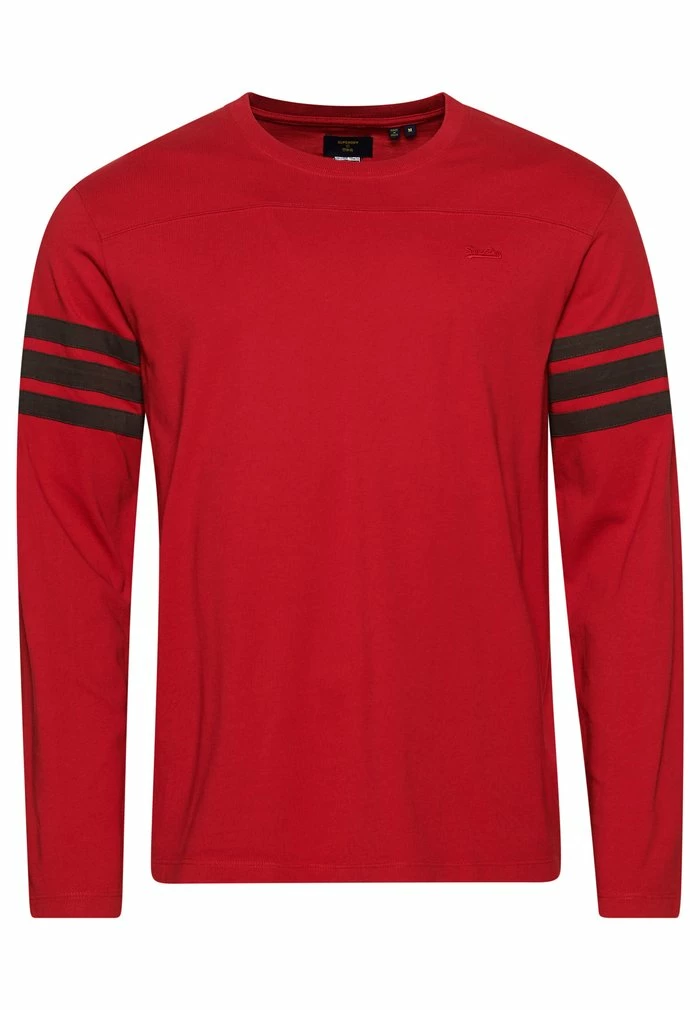 Superdry VINTAGE QUARTERBACK - Long Sleeved Top - Red 1 Superdry VINTAGE QUARTERBACK - Long Sleeved Top - Red