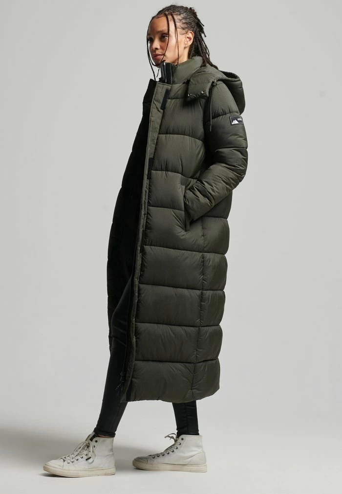 Superdry Winter Coat - Khaki Grid 2 Superdry Winter Coat - Khaki Grid - Image 2