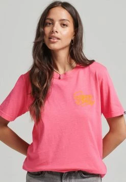 Superdry STYLE - Print T-shirt - Knockout Pink Slub