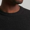 Superdry VINTAGE TEXTURED CREW - Jumper - Raven Black Heather
