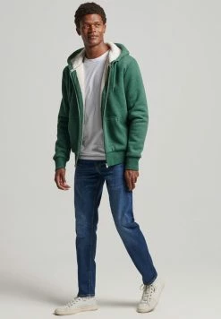 Superdry BORG - Zip-up Sweatshirt - Heritage Pine Green Marl