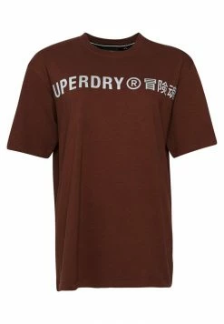 Superdry CODE LINEAR LOOSE - Print T-shirt - Rock Brown -Superdry Shop a27284146fe343e5a0b2a709825517e4