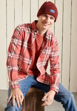 Superdry HERITAGE LUMBERJACK - Shirt - Mottled Dark Red -Superdry Shop a2c4d18d170346bf8d318ea805a098cd