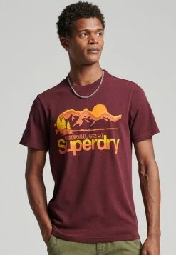 Superdry CORE LOGO GREAT OUTDOORS - Print T-shirt - Deepest Burgundy Grit
