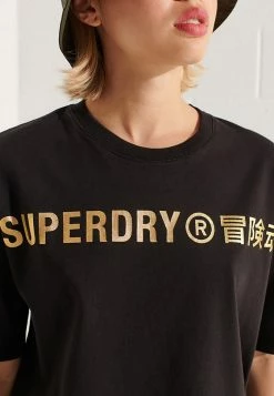 Superdry CORPORATE LOGO FOIL - Print T-shirt - Black -Superdry Shop a32a174d027a4b9d8b1cf0c75e824aa9