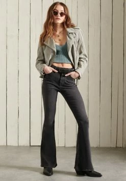 Superdry Leather Jacket - Stone