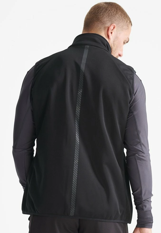 Superdry RUN HYBRID PADDED - Waistcoat - Black 1 Superdry RUN HYBRID PADDED - Waistcoat - Black