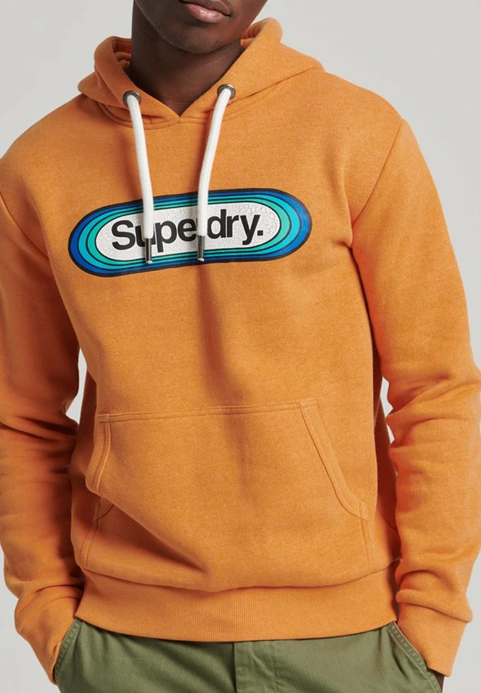 Superdry VINTAGE CORE SEASONAL - Hoodie - Thrift Gold Marl 1 Superdry VINTAGE CORE SEASONAL - Hoodie - Thrift Gold Marl