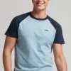 Superdry VINTAGE BASEBALL - Print T-shirt - Stone Blue Marl ,eclipse Navy