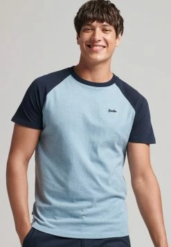 Superdry VINTAGE BASEBALL - Print T-shirt - Stone Blue Marl ,eclipse Navy