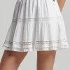 Superdry VINTAGE LACE - Mini Skirt - Brilliant White