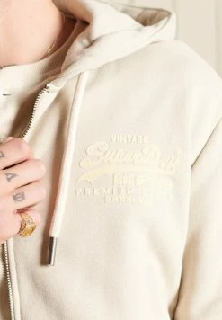 Superdry VINTAGE LOGO TONAL - Zip-up Sweatshirt - Light Stone -Superdry Shop a4aa79b0b10a4285b71c9250847585f0