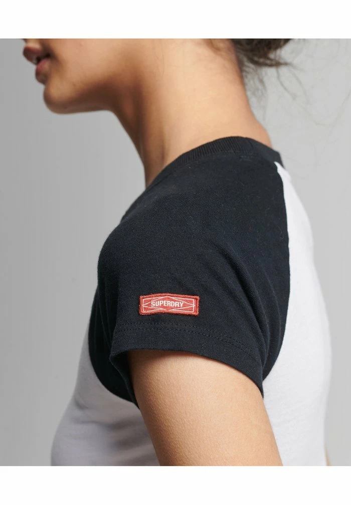 Superdry BASEBALL TINY - Print T-shirt - White Black 3 Superdry BASEBALL TINY - Print T-shirt - White Black - Image 3