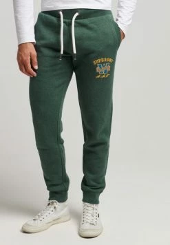 Superdry COLLEGIATE - Tracksuit Bottoms - Enamel Green Marl