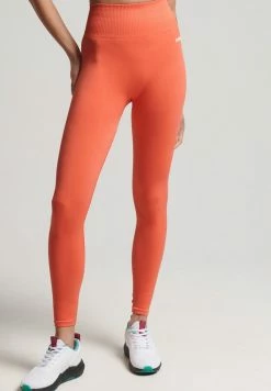Superdry CORE SEAMLESS TIGHT - Leggings - Trousers - Hot Coral