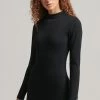 Superdry LOGO RIB BODYCON - Shift Dress - Black