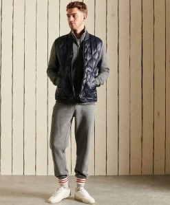 Superdry VINTAGE TRACK - Zip-up Sweatshirt - Dark Charcoal Jaspe