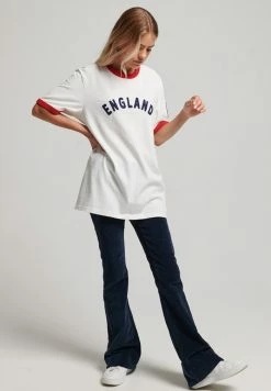 Superdry FOOTBALL ENGLAND - Print T-shirt - Winter White