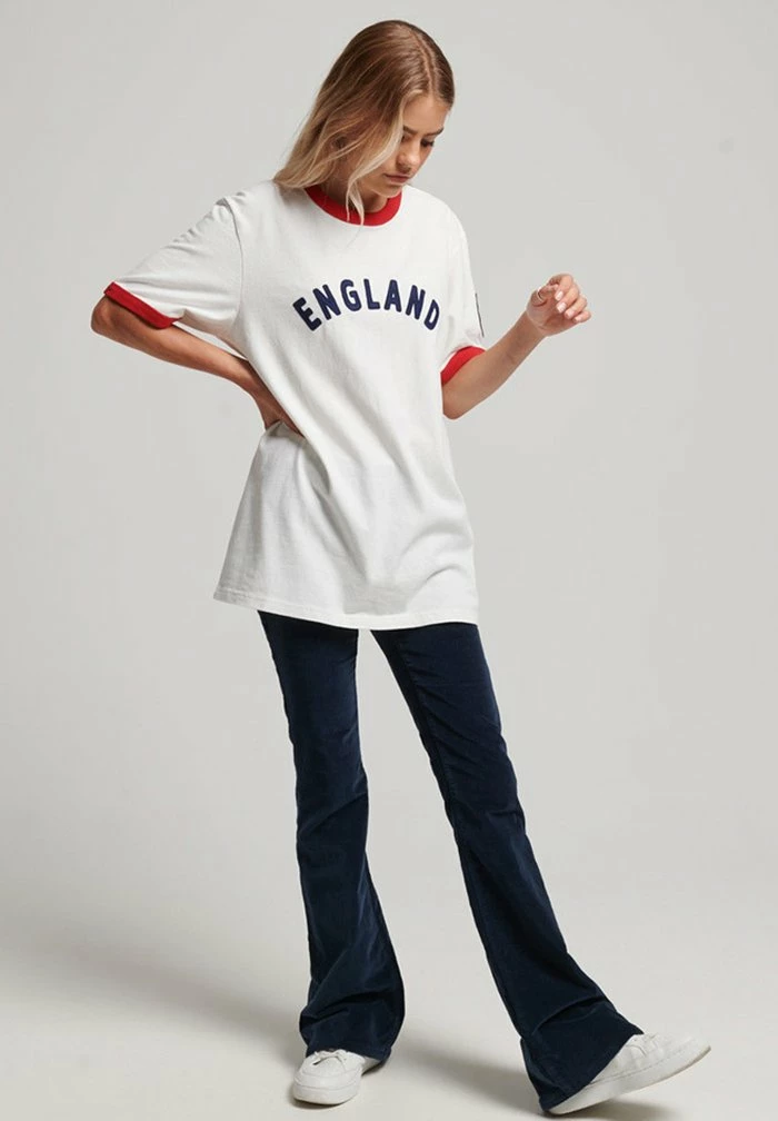 Superdry FOOTBALL ENGLAND - Print T-shirt - Winter White 1 Superdry FOOTBALL ENGLAND - Print T-shirt - Winter White