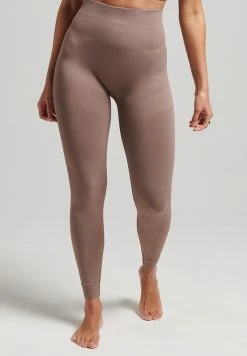 Superdry Leggings - Trousers - Dark Taupe