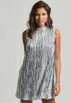 Superdry Cocktail Dress / Party Dress - Silver Sequin