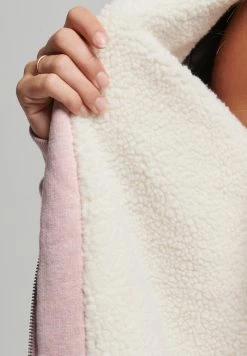Superdry ESSENTIAL BORG - Zip-up Sweatshirt - La Soft Pink Marl -Superdry Shop a791c699316f49c2a32626251711907b