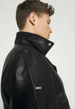 Superdry MOTO BIKER - Leather Jacket - Black -Superdry Shop a8054fe0496348bd802683649423d481