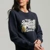Superdry VINTAGE LOGO NARRATIVE CREW - Sweatshirt - Eclipse Navy