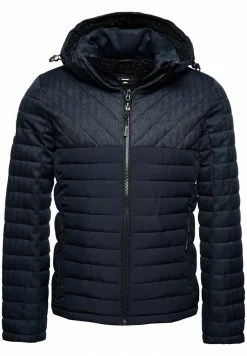 Superdry Winter Jacket - Navy Herringbone