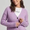 Superdry ESSENTIAL SUPER SOFT - Cardigan - Vintage Purple Marl