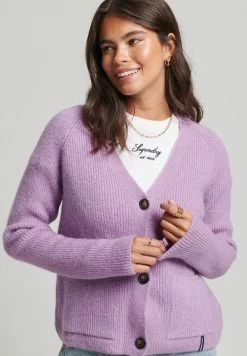 Superdry ESSENTIAL SUPER SOFT - Cardigan - Vintage Purple Marl