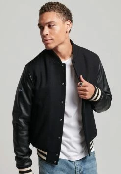 Superdry COLLEGE VARSITY - Bomber Jacket - Jet Black