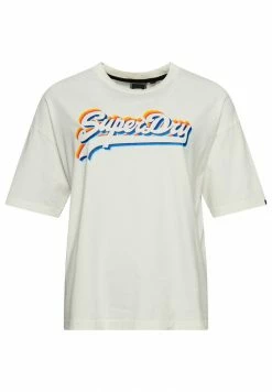 Superdry VINTAGE LOGO RAINBOW - Print T-shirt - Off White -Superdry Shop a94dc800049a4274b683cc94b6a3162f
