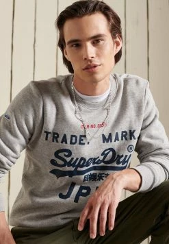 Superdry Sweatshirt - Athletic Grey Marl -Superdry Shop a9b1b681ab2b42b8b5f9b76d5f2146f3