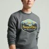Superdry TRAVEL POSTCARD GRAPHIC - Sweatshirt - Dark Charcoal Jaspe