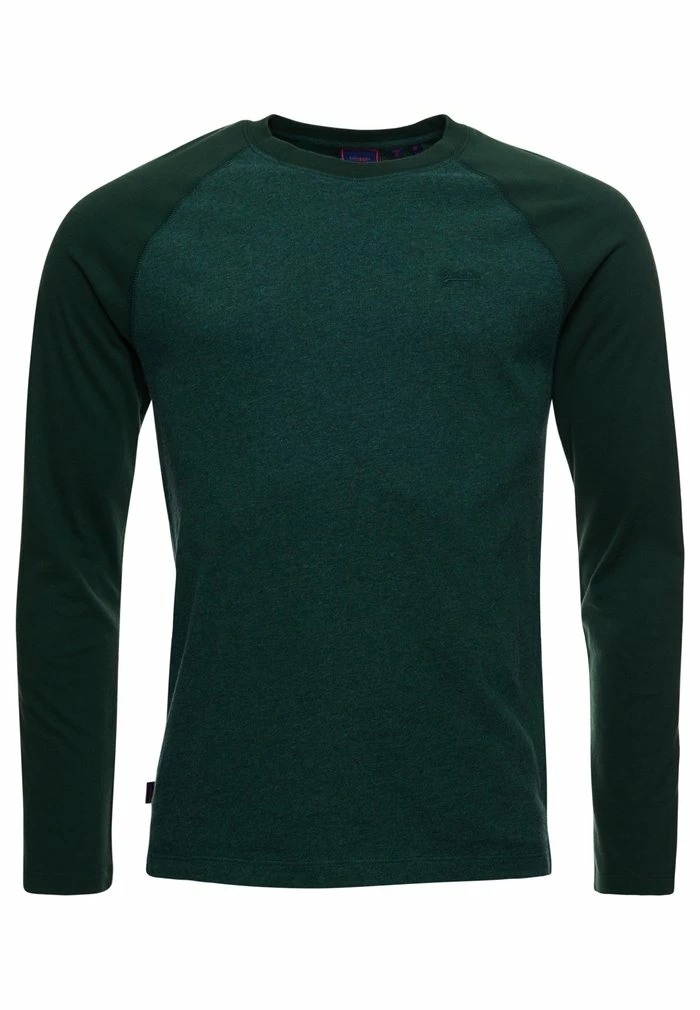 Superdry VINTAGE BASEBALL - Long Sleeved Top - Heritage Pine Green/solid Green 4 Superdry VINTAGE BASEBALL - Long Sleeved Top - Heritage Pine Green/solid Green - Image 4