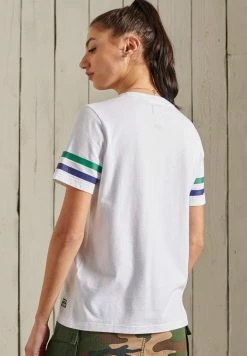 Superdry BONDED VARSITY - Print T-shirt - Optic -Superdry Shop aaac434cf62d4894aedbf4081a8f12d6