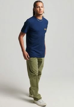 Superdry VINTAGE WALL SIGN - Print T-shirt - Hypo Indigo Wash Slub