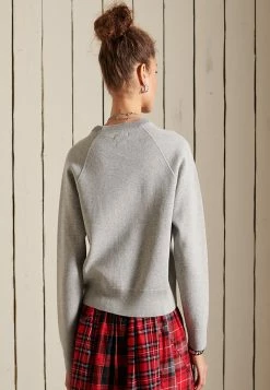 Superdry EMBROIDERED ORGANIC CREW - Jumper - Athletic Grey Marl -Superdry Shop aaf3ba31a520476bbe74b082b1aeb097