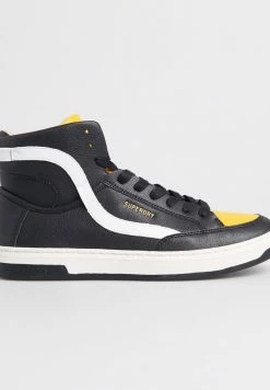 Superdry BASKET LUX - High-top Trainers - Black/mustard/white -Superdry Shop ab20ff12df88427fb797ed510c49866f